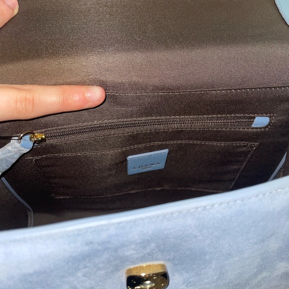 Luana Italy Light Blue Paley Satchel - Picture 7 of 7